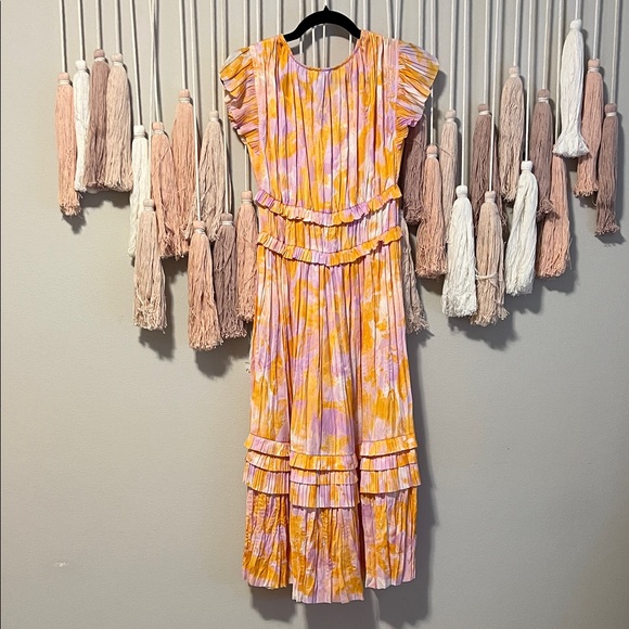 Anthropologie —Current Air Pink and Orange Maxi Dress size xs NWT - Picture 2 of 2